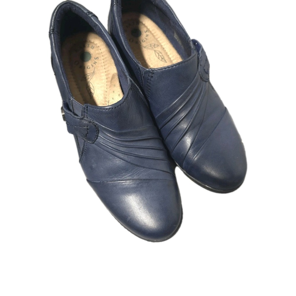 Earth Origins‎ Navy Blue Leather Comfort Loafers Women's Size 9 EUC